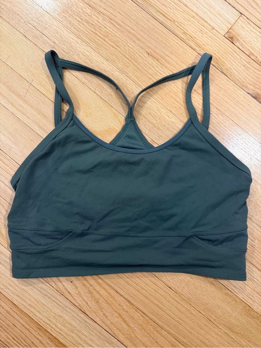 Athleta Olive Green Double-Strap Sports Bralette